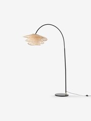 MADE.COM Natural Bamboo Weaver Arc Overreach Floor Lamp - Image 2 of 3