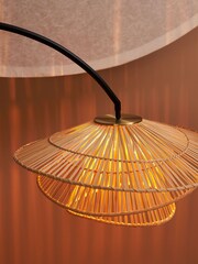 MADE.COM Natural Bamboo Weaver Arc Overreach Floor Lamp - Image 8 of 10
