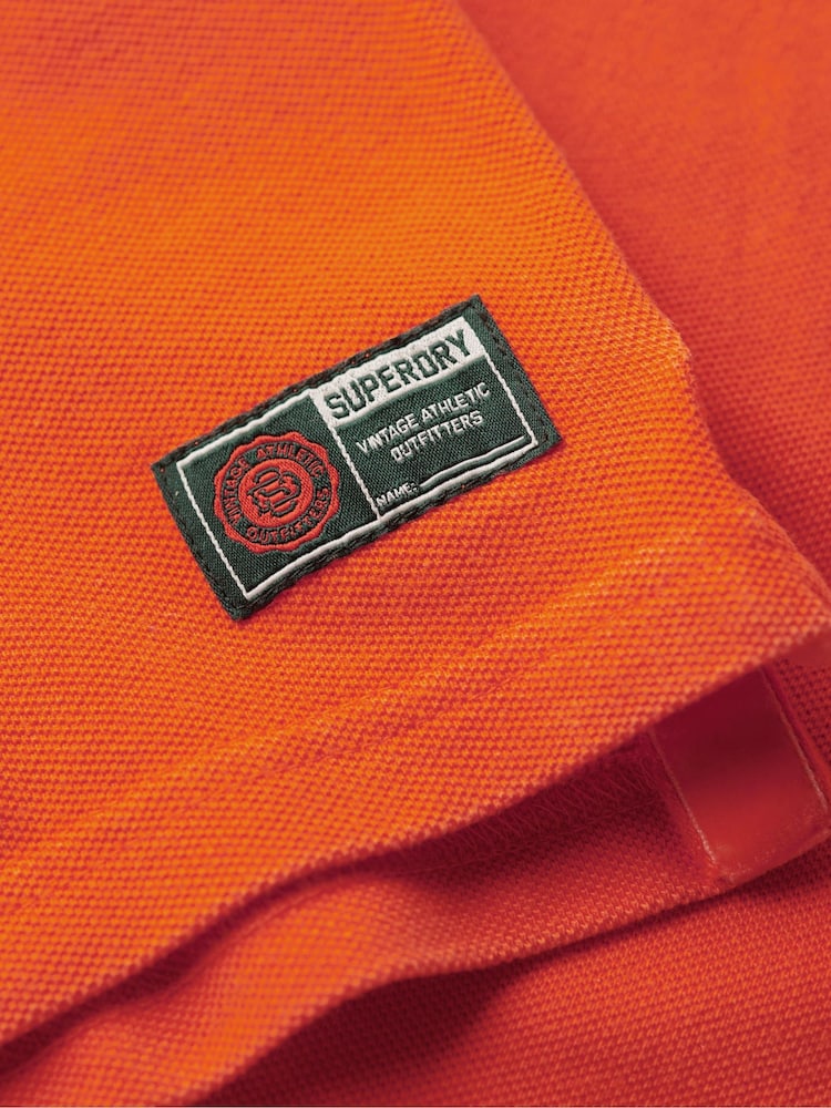 Superdry Denver Orange 100% Cotton Vintage Athletic Polo Shirt - Image 6 of 6 Superdry Denver Orange 100% Cotton Vintage Athletic Polo Shirt - Image 6 of 6