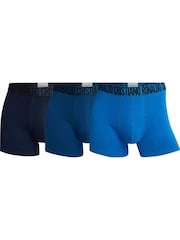 CR7 Mens Blue Cotton Trunks 3 Pack - Image 1 of 4