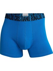 CR7 Mens Blue Cotton Trunks 3 Pack - Image 2 of 4
