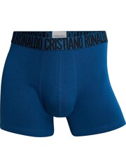 CR7 Mens Blue Cotton Trunks 3 Pack - Image 3 of 4