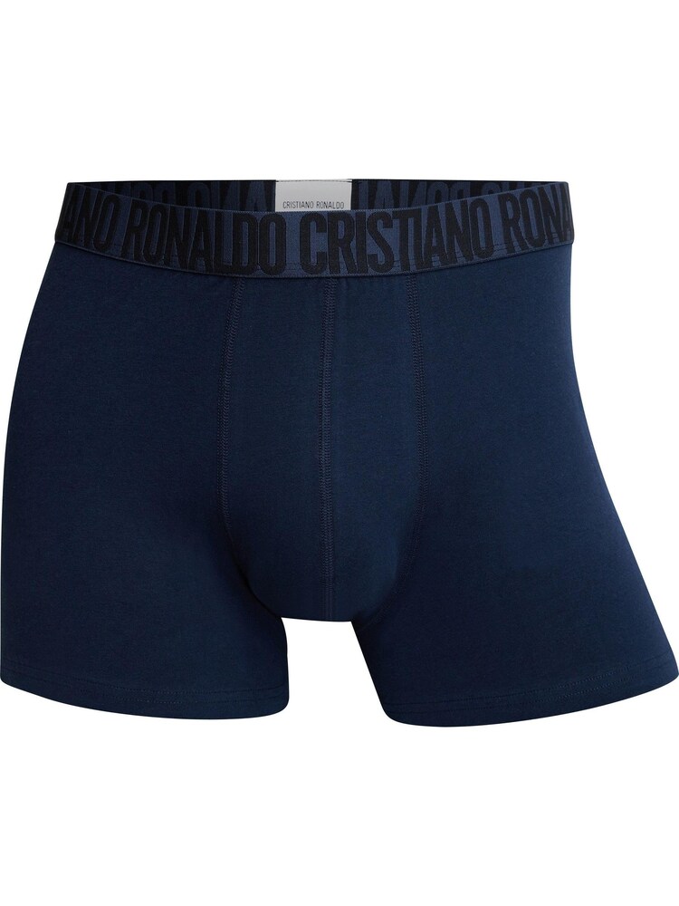 CR7 Mens Blue Cotton Trunks 3 Pack - Image 4 of 4