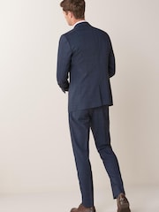 Mid Blue Slim Check Suit Jacket - Image 3 of 5