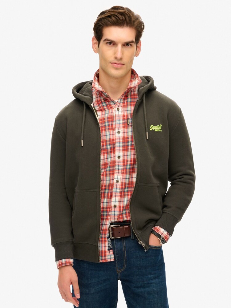 Zelena temna - Superdry Essential Logo Zip-Up kapuco; jopa/pulover s kapuco - Slika 1 iz 6 Zelena temna - Superdry Essential Logo Zip-Up kapuco; jopa/pulover s kapuco - Slika 1 iz 6