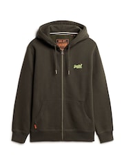 Superdry Green Dark Essential Logo Zip-Up Hoodie - Image 4 of 6