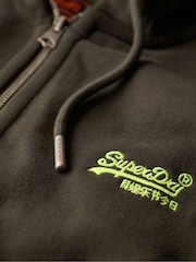 Superdry Green Dark Essential Logo Zip-Up Hoodie - Image 5 of 6