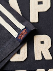 Superdry Blue Vintage Athletic Stripe 100% Cotton T-Shirt - Image 5 of 5