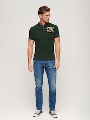 Emaille-Grün - Superdry Vintage Athletic Poloshirt aus 100 % Baumwolle - Bild 3 von 7