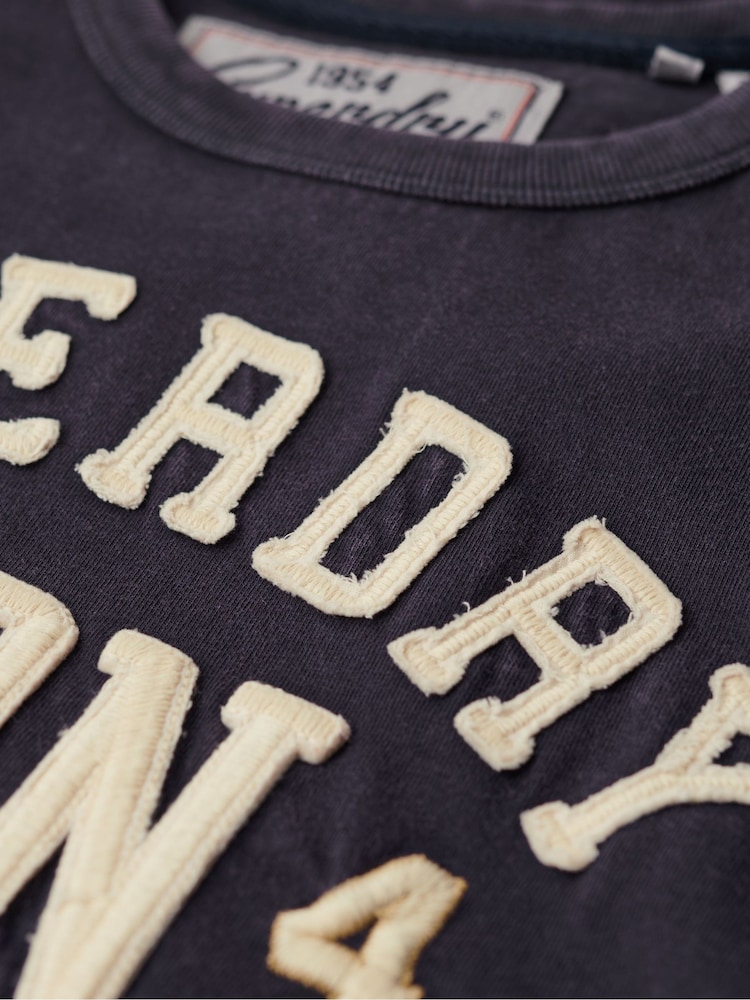 Marinha Eclipse - Camiseta esportiva vintage de manga curta Superdry 100% algodão - Imagem 5 de 5