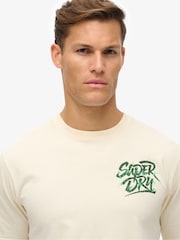 Superdry Rice White 100% Cotton Lo-Fi Punk Graphic Loose T-Shirt - Image 3 of 6