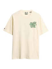 Superdry Rice White 100% Cotton Lo-Fi Punk Graphic Loose T-Shirt - Image 4 of 6