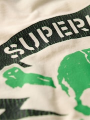 Superdry Rice White 100% Cotton Lo-Fi Punk Graphic Loose T-Shirt - Image 5 of 6