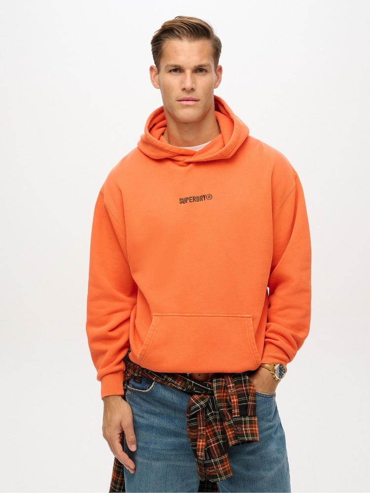 Drzno oranžna - Superdry kapucar z grafiko mikro loga  - Slika 1 iz 6
