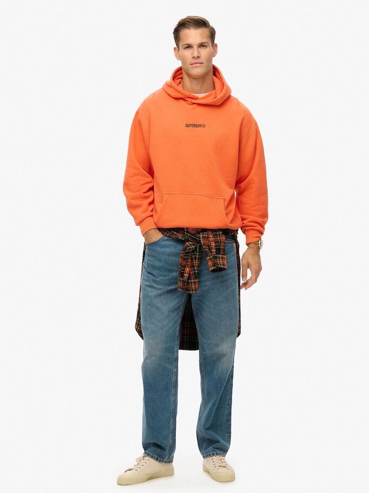 Drzno oranžna - Superdry kapucar z grafiko mikro loga  - Slika 2 iz 6