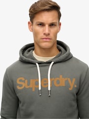 Superdry Dark Khaki Core Logo Classic Hoodie - Image 2 of 5