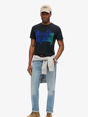 Superdry Black Flocked Faded Graphic T-Shirt - Image 2 of 5