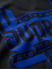Superdry Black Flocked Faded Graphic T-Shirt - Image 4 of 5