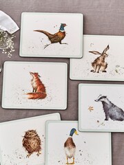 Set of 6 White Pimpernel Wrendale Placemats - Image 1 of 2