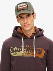 Superdry Winter Berry Purple Flocked Fade Graphic Hoodie - Image 3 of 6