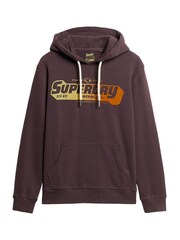 Superdry Winter Berry Purple Flocked Fade Graphic Hoodie - Image 4 of 6