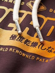 Superdry Winter Berry Purple Flocked Fade Graphic Hoodie - Image 5 of 6