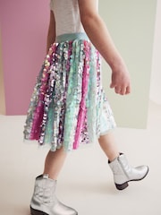 Aqua Blue/Pink Sequin Skirt Dress (3-12yrs) - Image 2 of 8