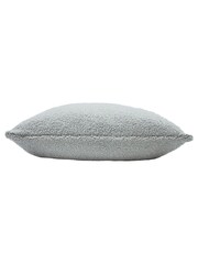 furn. Dove Grey Malham Teddy Borg Fleece Polyester Filled Cushion - Image 2 of 4