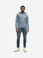 Superdry Blue Selvedge Grit Essential Logo Zip 100% Cotton Hoodie - Image 2 of 6