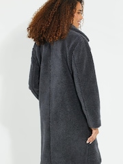 Threadbare Grey Borg Single Breasted Overcoat - Image 2 of 5