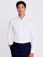 MOSS White Slim Single Cuff Easy Care Shirt - Image 1 of 5