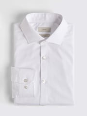MOSS White Slim Single Cuff Easy Care Shirt - Image 4 of 5
