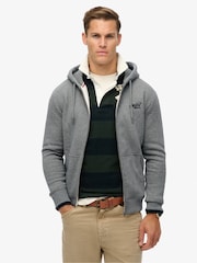 Superdry Black Volcanic Grit Essential Logo Zip-Up Hoodie - Image 1 of 1