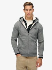 Superdry Black Volcanic Grit Essential Logo Zip-Up Hoodie - Image 2 of 6