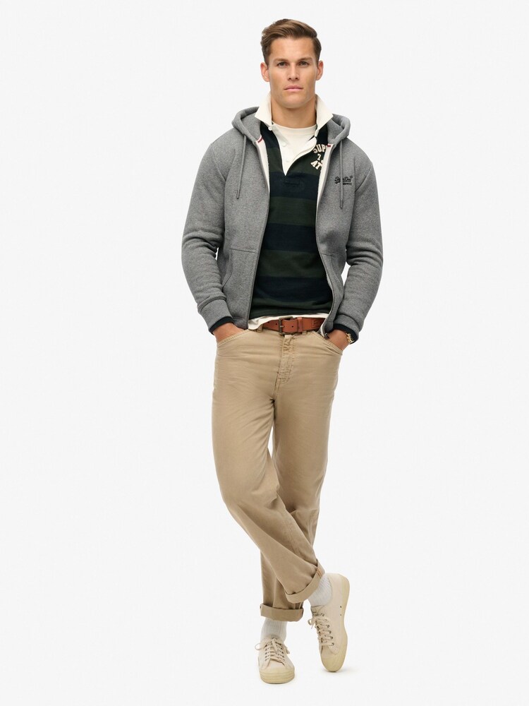 Superdry Black Volcanic Grit Essential Logo Zip-Up Hoodie - Image 3 of 6