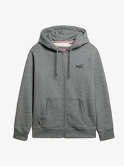 Superdry Black Volcanic Grit Essential Logo Zip-Up Hoodie - Image 4 of 6