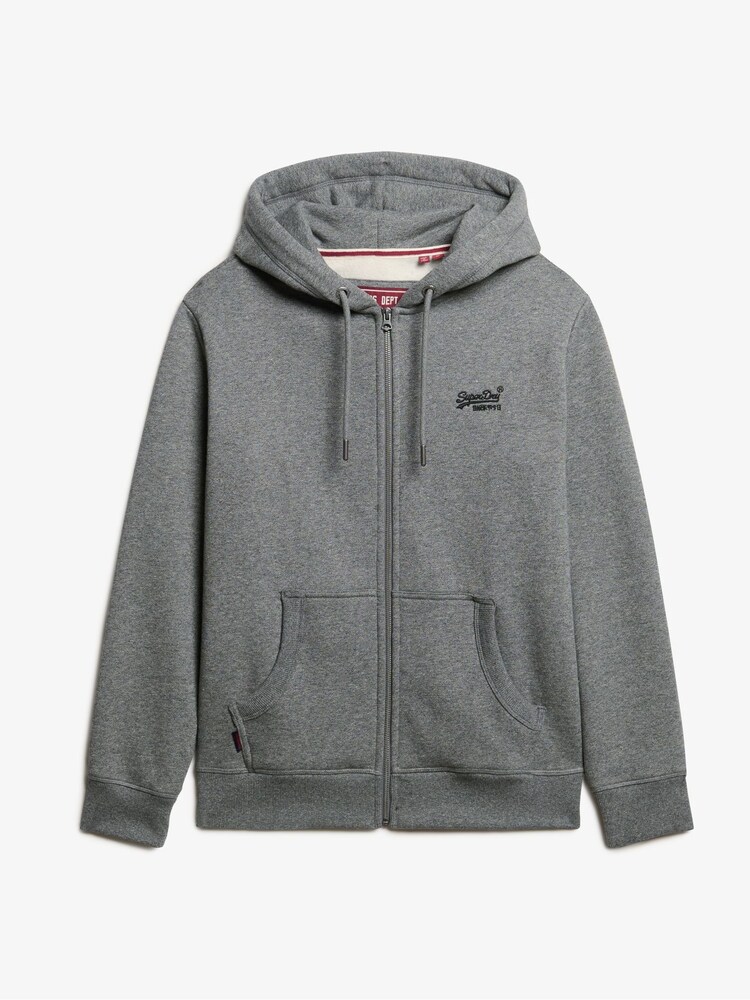 Superdry Black Volcanic Grit Essential Logo Zip-Up Hoodie - Image 4 of 6