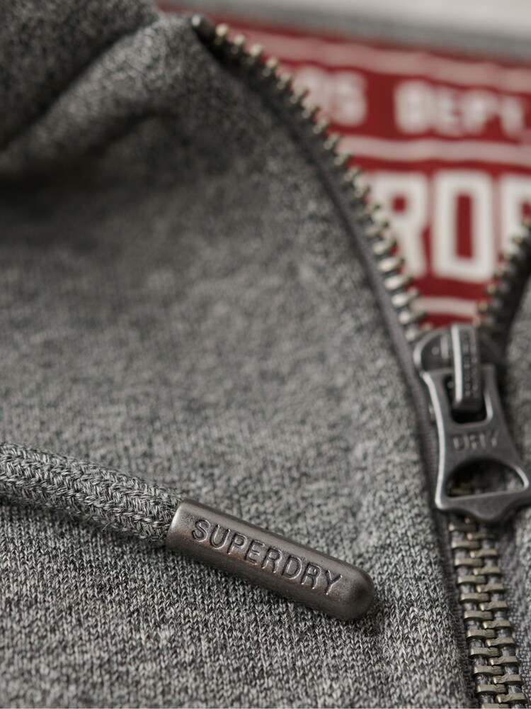 Superdry Black Volcanic Grit Essential Logo Zip-Up Hoodie - Image 5 of 6