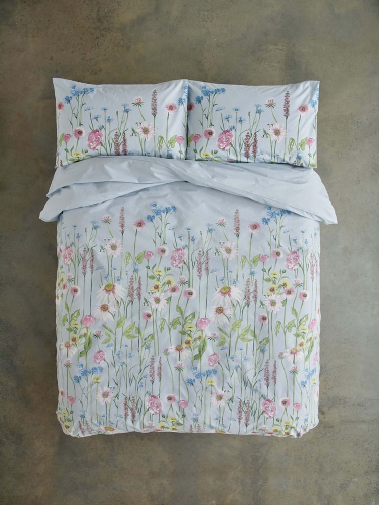 Deyongs Blue Moore Lane Duvet Cover and Pillowcase Set - Image 1 of 4