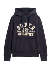 Superdry Eclipse Navy 100% Cotton Vintage Athletic Hoodie - Image 4 of 6