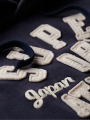 Superdry Eclipse Navy 100% Cotton Vintage Athletic Hoodie - Image 5 of 6