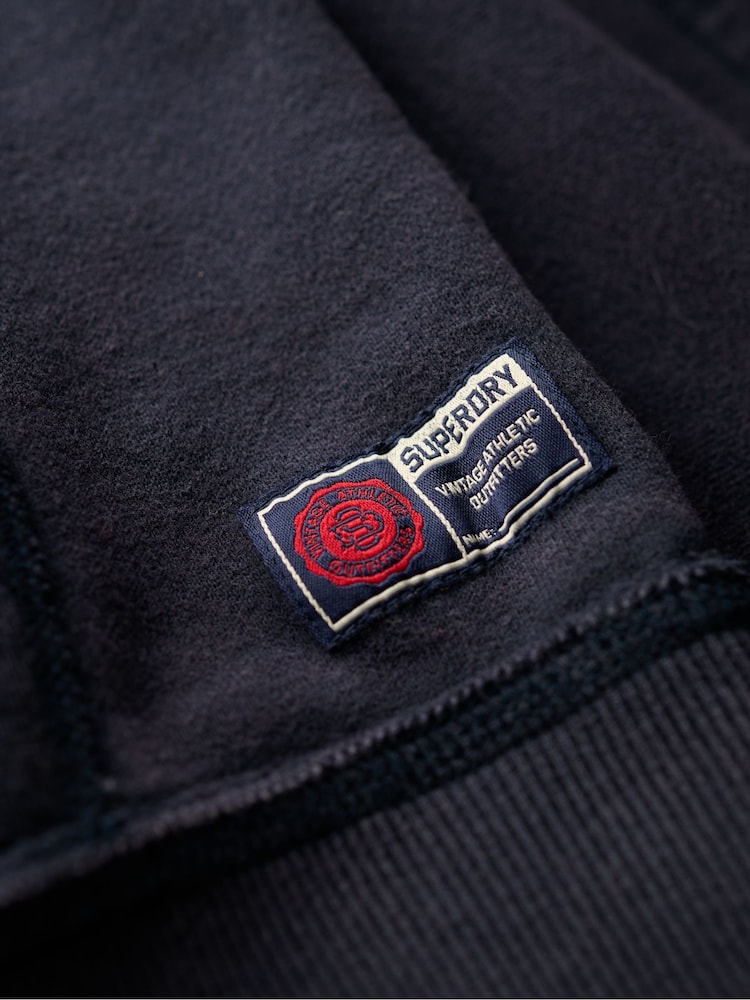 Superdry Eclipse Navy 100% Cotton Vintage Athletic Hoodie - Image 6 of 6