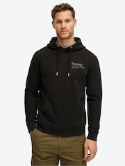 Superdry Black 100% Cotton Core Logo City Hoodie - Image 1 of 5