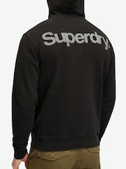 Superdry Black 100% Cotton Core Logo City Hoodie - Image 3 of 5