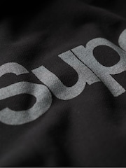 Superdry Black 100% Cotton Core Logo City Hoodie - Image 5 of 5