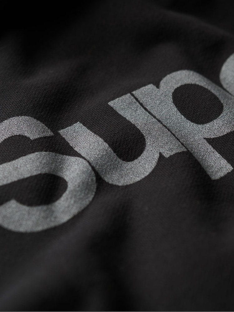 Superdry Black 100% Cotton Core Logo City Hoodie - Image 5 of 5