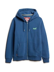 Superdry Blue Sapphire Night Essential Logo Zip-Up Hoodie - Image 1 of 4