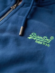 Superdry Blue Sapphire Night Essential Logo Zip-Up Hoodie - Image 3 of 4