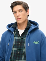 Superdry Blue Sapphire Night Essential Logo Zip-Up Hoodie - Image 4 of 4