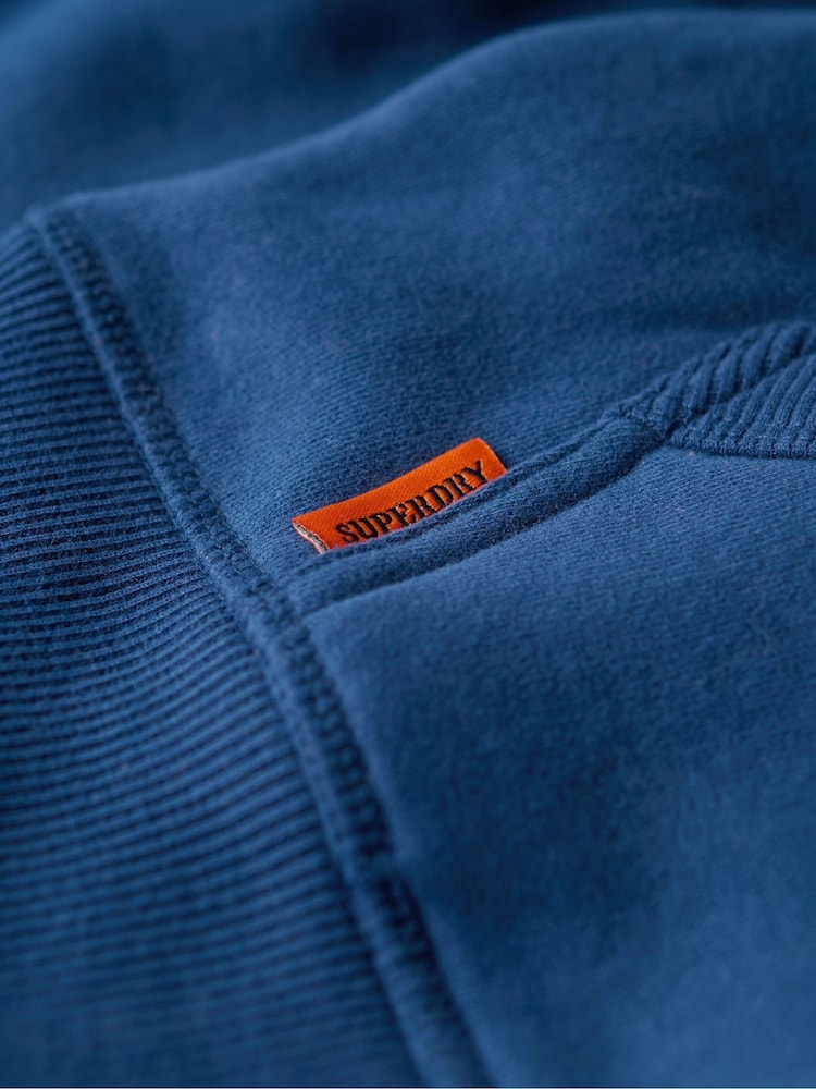 Superdry Blue Sapphire Night Essential Logo Zip-Up Hoodie - Image 6 of 6 Superdry Blue Sapphire Night Essential Logo Zip-Up Hoodie - Image 6 of 6